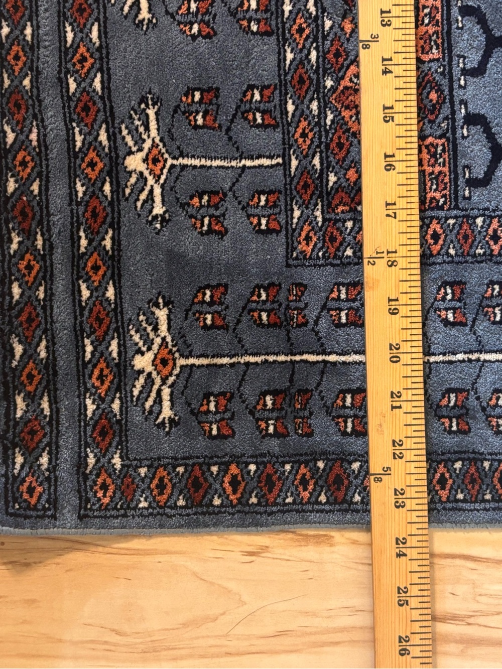 Hand Knotted Wool Area Rug Bokhara Blue Grey 2x3 Fringe Parda Style Traditional - Picture 5 of 9